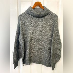 Target A New Day Gray Chunky Turtleneck Sweater/Size Large